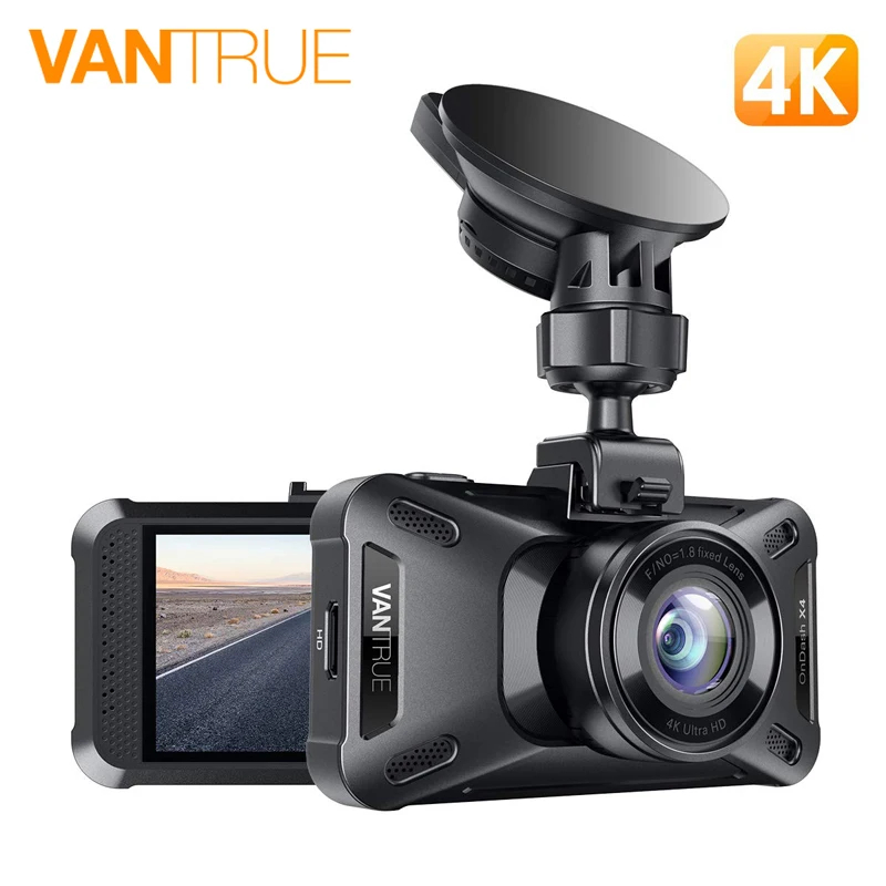 VANTRUE X4 UHD 4K Dash Cam 3840X2160 P/30fps супер конденсатор с алюминиевой крышкой, тире Камера 3 дюймов ЖК-дисплей автомобиля Камера с Ночное видение 24 часа в сутки режим парковки
