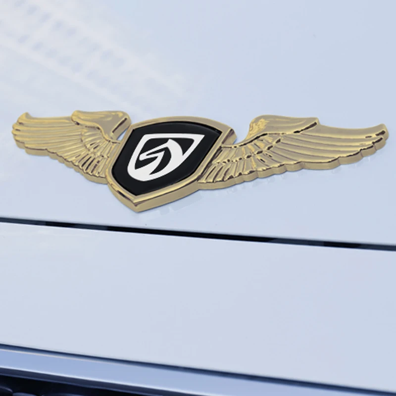 Gold-Baojun Крылья передний капот эмблема для Baojun 530 730 Trumpchi GS GA Brilliance v5 h530 Zotye Besturn Soueast хром внешняя модификация - Название цвета: Gold-Baojun