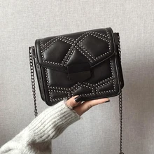 Сумки через плечо из искусственной кожи с заклепками для женщин мини-сумка через плечо женские сумки и кошельки на цепочке для путешествий