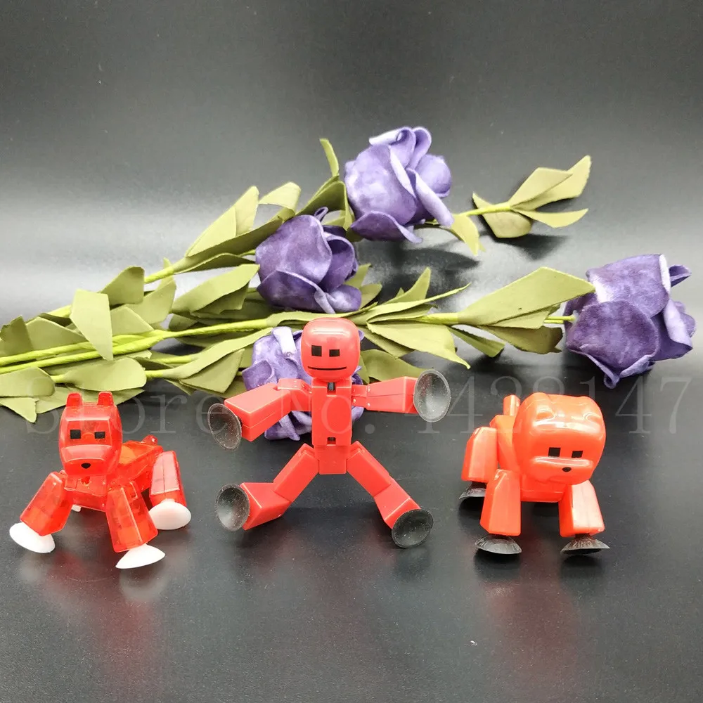 3 шт. Zing Stikbot Pet Sucker Sticky робот фигурки игрушки Stikbot модель животного 8 см