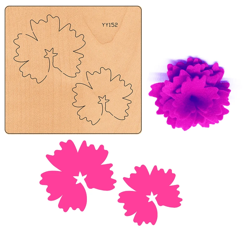 Wooden die cutting process knife mold carnation flower knife mold is