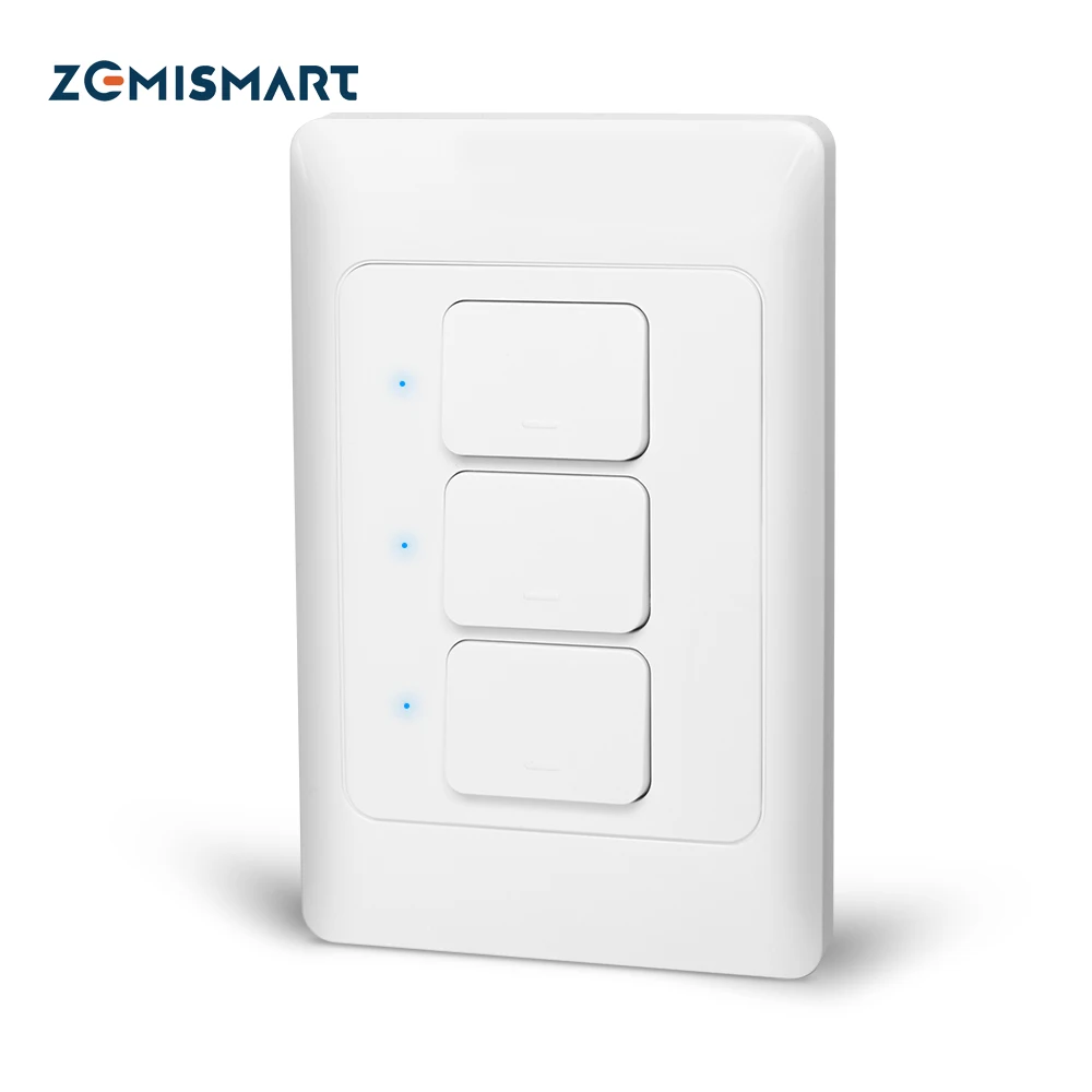 Interruptores de Parede Zemismart Novo Design Zigbee Push Light Switch Smartthings Controle Eua au Física 3.0