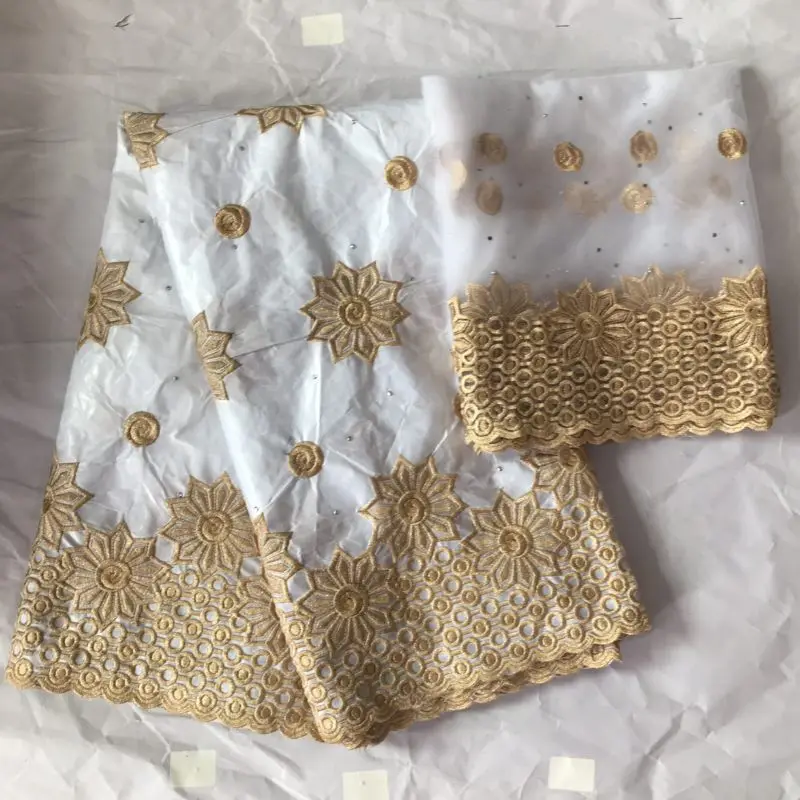 

2019 african brocade fabric cotton bazin riche getzner indian fabrics embroidered lace nigerian sego gele headtie 5+2 yards/lot