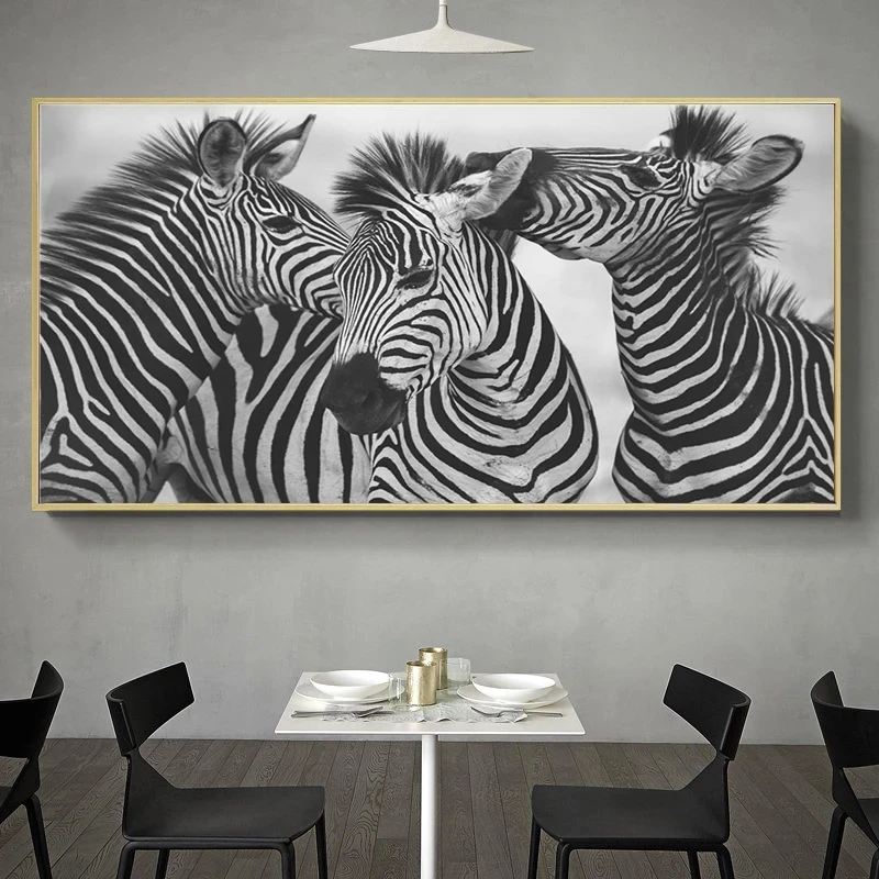 Black White Animal Zebra Canvas Posters Art Prints Picture Bedroom Decoration 