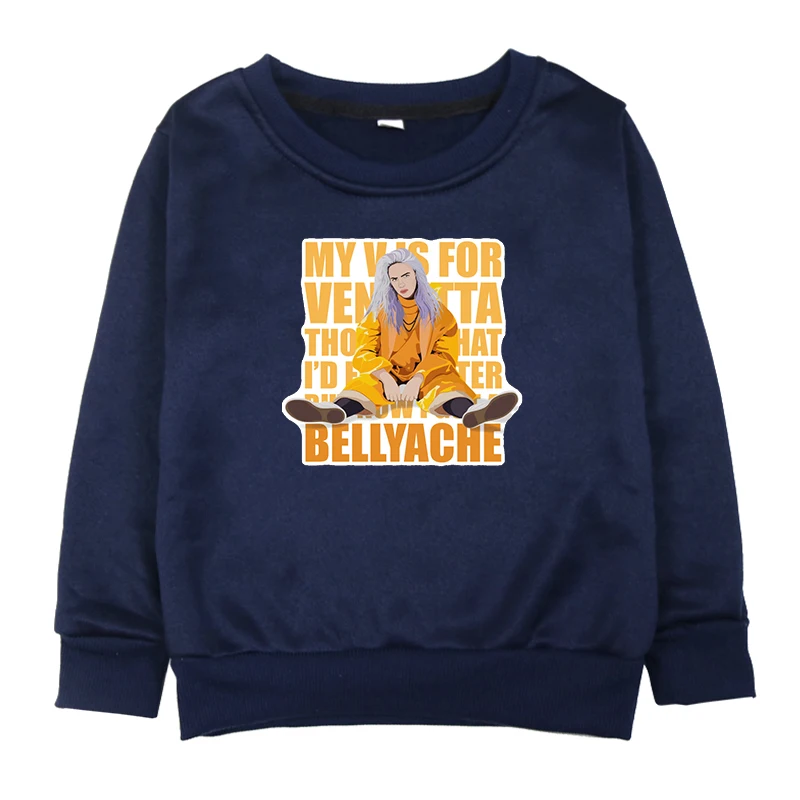 Hoodies 9 Г. Billie Eilish/толстовки с капюшоном для маленьких девочек и мальчиков, костюм топы с длинными рукавами, осенняя хлопковая футболка, свитшоты одежда для малышей, унисекс - Цвет: Hoodies 9