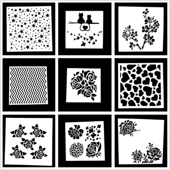 

New Spray pattern Reusable Stencil Airbrush Painting Art DIY Home Decor Scrapbooking Album Craft Photo Card Paper Craft Template