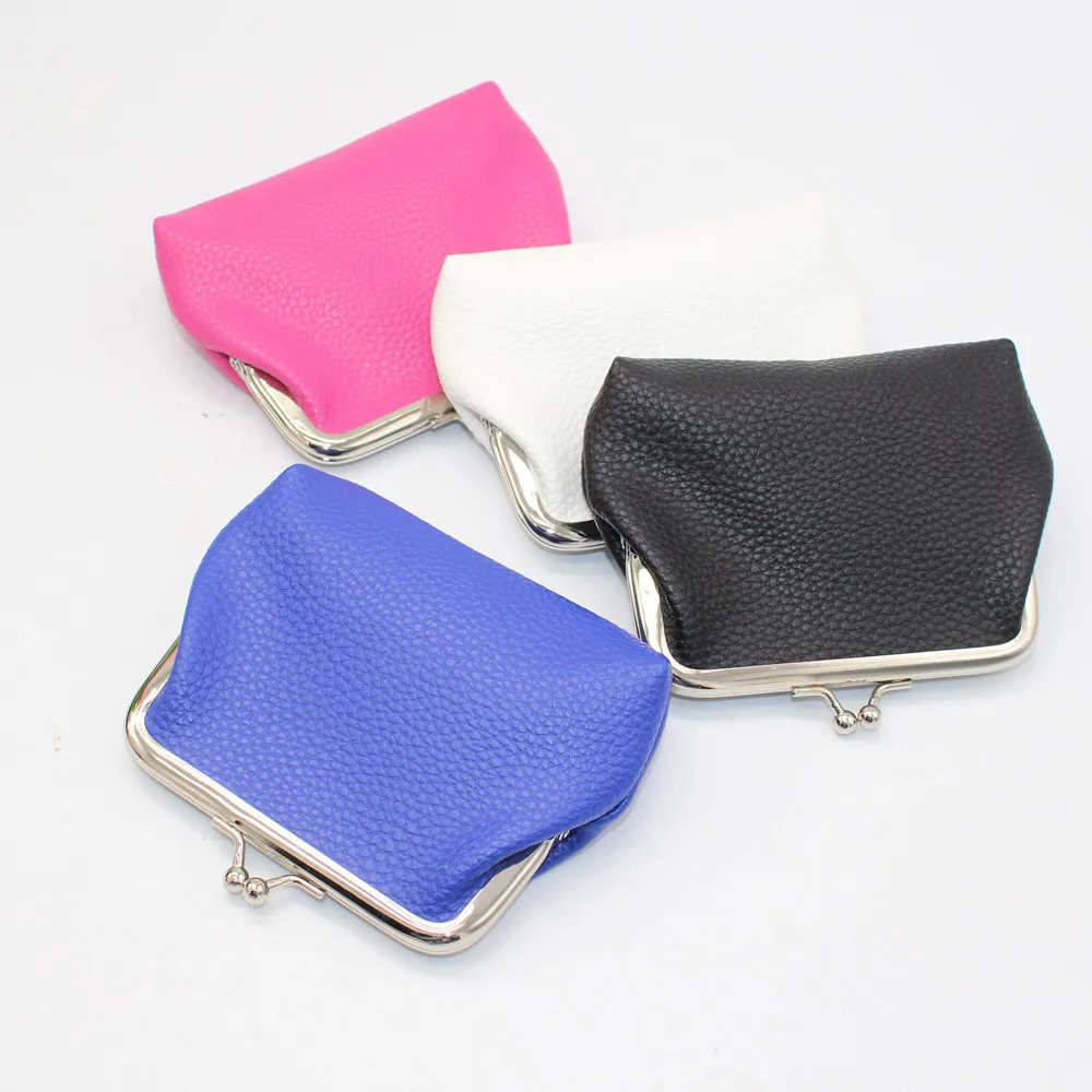 

Women Girls Leather Coin Purse High Quality Solid Color Mini Hasp Small Square Clutch Wallet Key Holder Storage Bags