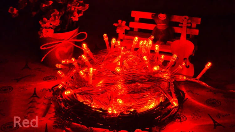 Рождественская уличная Рождественская гирлянда светодиодная гирлянда Lights10M Luces Decoracion сказочная гирлянда для праздников Wendding вечерние гирлянды для дерева - Испускаемый цвет: Red
