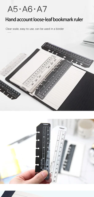 1pcs Matt Frosted Planner Binder Notebooks Ruler A5/a6/a7 6 Holes Index  Ruler Bookmark Ruler Office School Notebooks Accessories - Rulers -  AliExpress