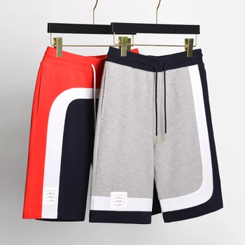 

2020 Fashion TB THOM Brand Casual Men Women Summer Panelled Sports patchwork Tracksuit Bottoms Jogger Track Shorts