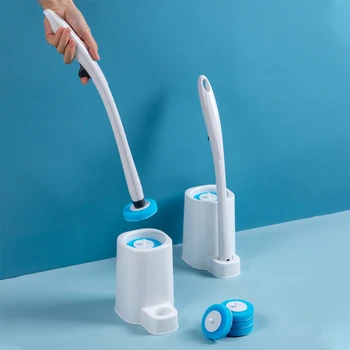 

Disposable Toilet Brush Set Replaceable Clean Brush Head Wall-Mounted Homehold Long Handle Cleaning Tool Bathroom Accessories