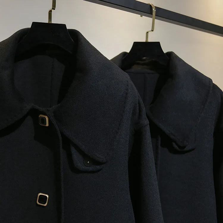 [Special Section] Retro Square Buckle Double-Sided Duffle Coat Mid-length Elegant Woolen Jacket WOMEN'S Dress Anna