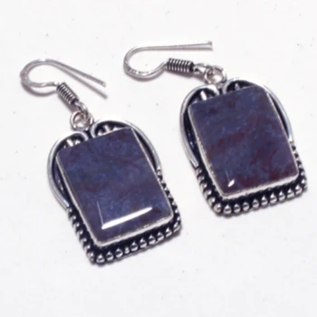 

Bloodstone Silver Overlay on Copper Earrings, Hand made Women Jewelry Gift