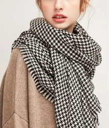 2022 Luxury  Houndstooth Scarf Woman Winter Female Bandage Plaid Men's lady's Winter Scarves Cashmere Holiday gifts