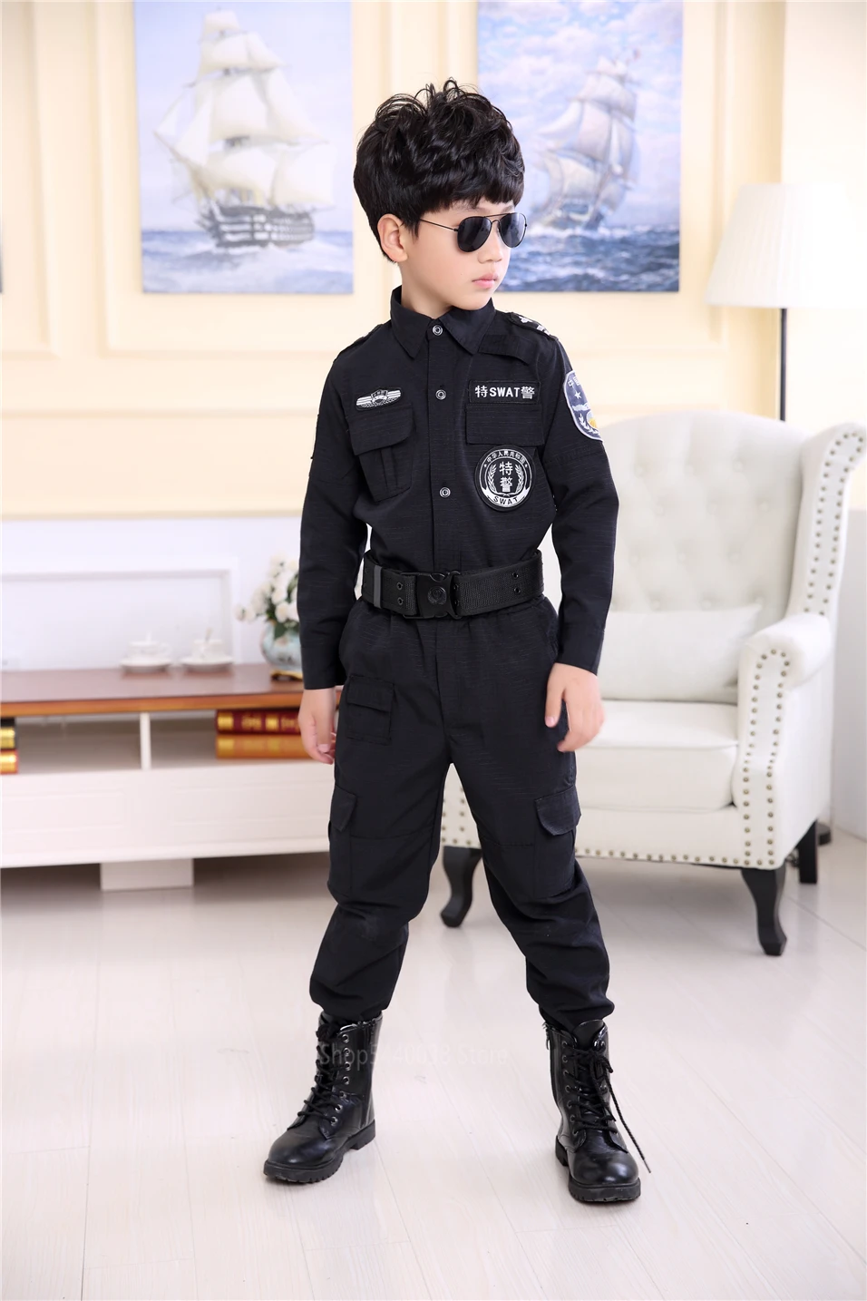 Costume d'Halloween pour Enfants, Cosplay, Vêtements à plis, Pompiers, ixde  Police, Service de Chef - AliExpress