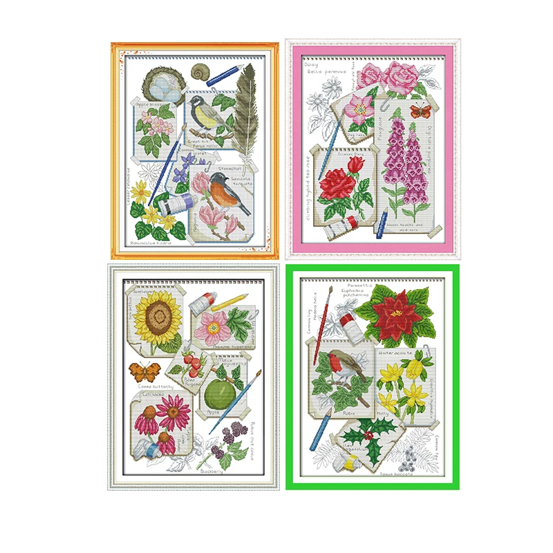 Наборы для вышивки крестиком four seasons dmc 11CT 14CT напечатанные узоры шитья вышивка