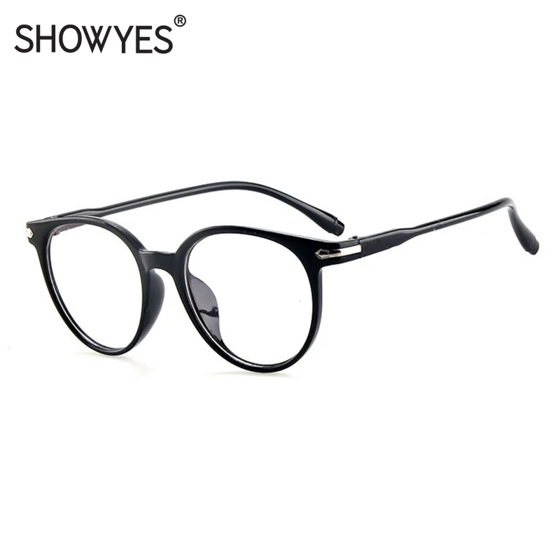 SHOWYES оправа для очков женщин близорукости ацетатные круглые прозрачные цветные