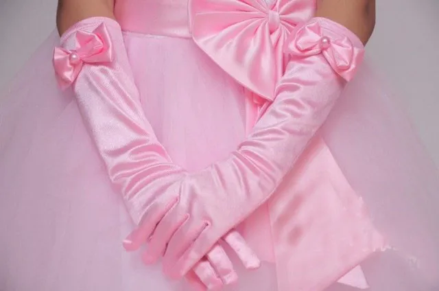 Детские танцевальные перчатки с цветочным принтом для девочек, 3 размера, белые, розовые, красные
