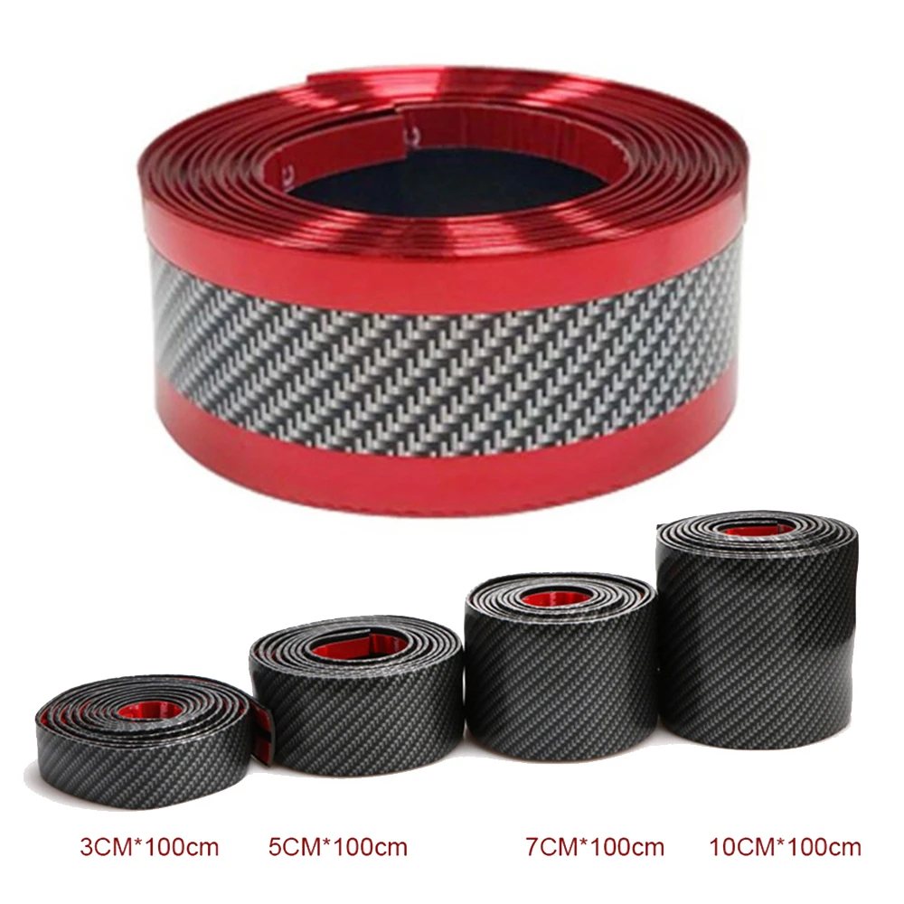 

10X100cm Car Body Strips for LADA KIA Renault Toyota Hyundai Skoda Vehicle Red Blue Silver Carbon PVC Trim Sticker Various Color