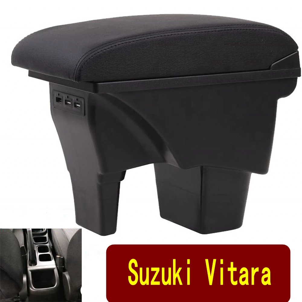 Bracciolo Centrale In Pelle Per Suzuki Vitara - Doppio Scomparto, Portaoggetti E Ricarica USB - Accessorio Interno Auto - 5