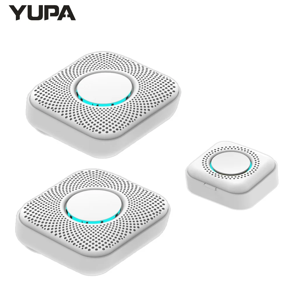 in home intercom music systems YUPA 433MHZ Wireless Smart Doorbell LED Light 36 Songs Welcome Home Security EU US Pulg Button Doorbell smart intercom Door Intercom Systems