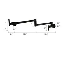 Vidric хромоникель черная латунная кастрюля Наполнитель кран настенный кухонный кран одиночный холодный кран с одним отверстием Вращающийся складной носик