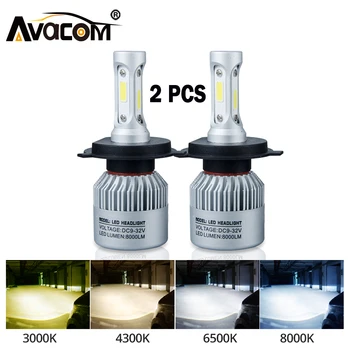 

H4 LED H7 H11 H8 HB4 H1 H3 9005 HB3 Auto S2 Car Headlight Bulbs 72W 8000LM Turbo Car Accessories 6500K 4300K 8000K led fog light