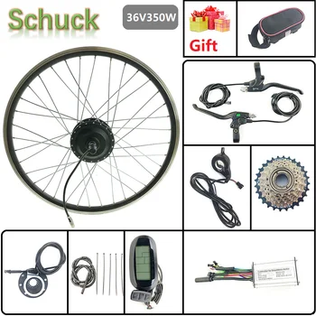 

Schuck Ebike kit 48V350W Hub Motor Wheel With KT LCD6 Display 7 Tooth flywheel Electric Bicycle Conversion Kit