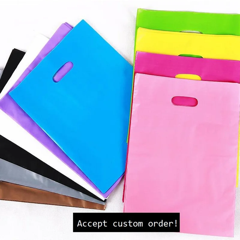 

40x50cm/20x26cm Personalized logo plastic bag printing logo for shopping bag plastic shopping bag with handle 12c thick