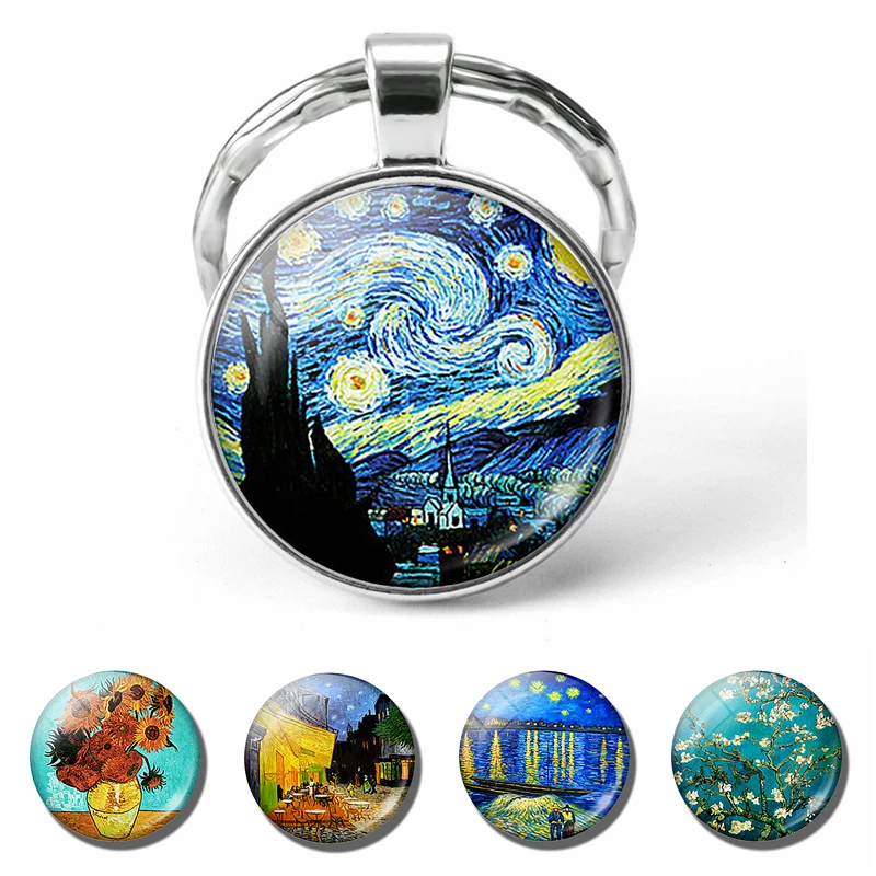 Keychain Van Gogh Sunflower Van Gogh Starry Night Gifts Van Gogh
