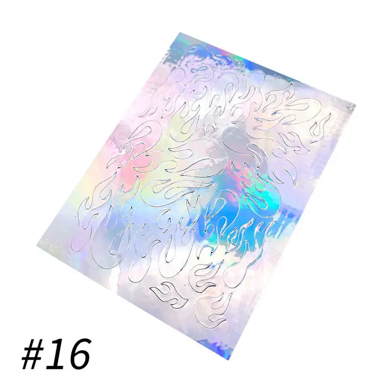 Newest Nail Art Stickers Flame Reflections Tape Adhesive Foils Stickers Nail Art Decoration