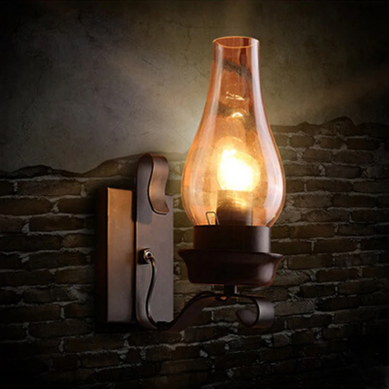 

Vintage Home Wall Lamp Creative Dining Room Glass Chandelier for Bedroom Aisle Stairs