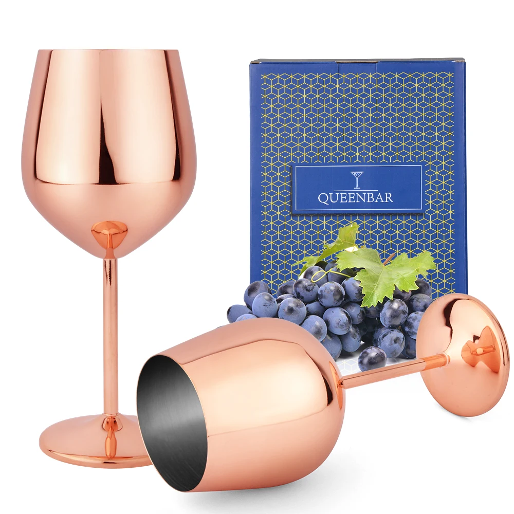 Винный Бокал QUEENBAR из нержавеющей стали медные бокалы на ножке кружка для вина