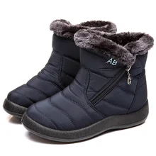  Women Boots Fashion Waterproof Snow Boots For Winter Shoes Women Casual Lightweight Ankle Botas Mujer Warm Winter Boots Black 