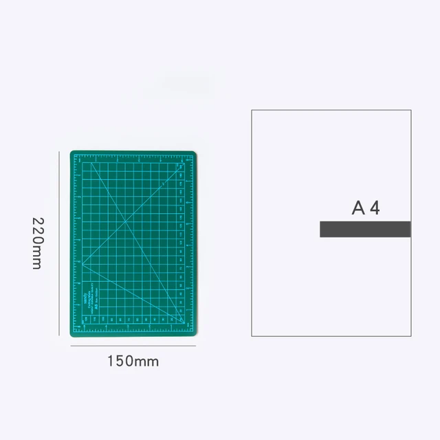 Kawaii creative art pen knife cutting board set small fresh paper cutting pen knife diy hand account tool supplies set Green A5 (pad)