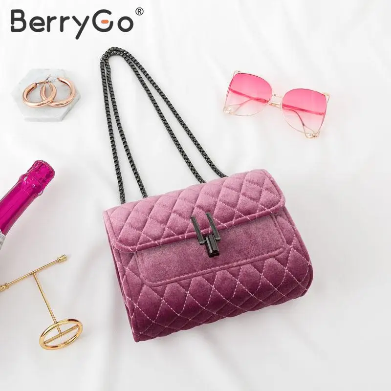 BerryGo, модная клетчатая сумка через плечо, Женская Офисная, для работы, шикарная, Осень-зима, ручная сумка, уличная, на кнопках, на молнии, с цепочкой