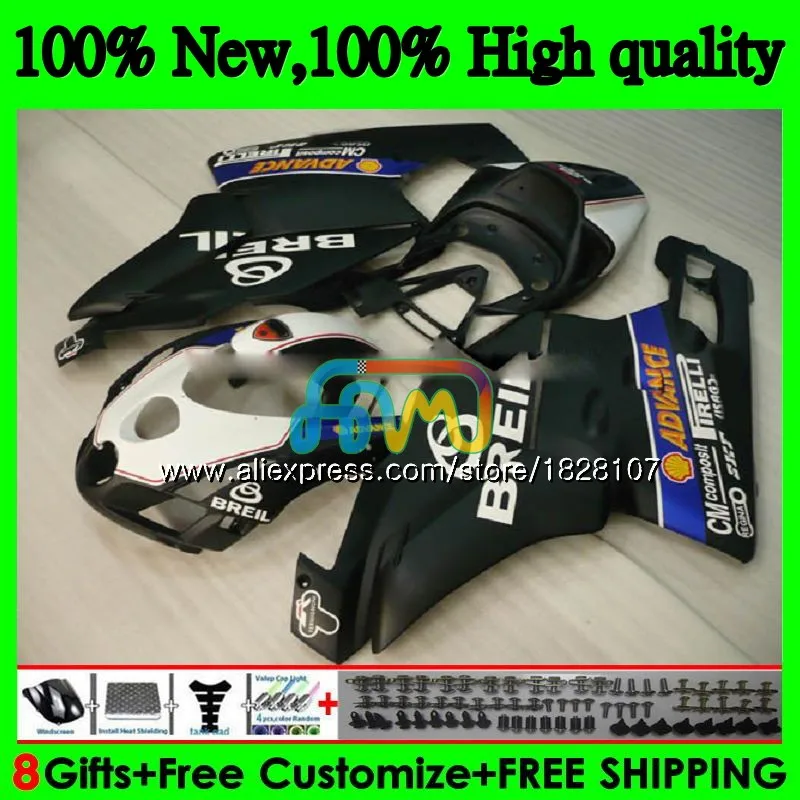 Матовый черный OEM тела для поездок на мотоцикле DUCATI 749R 999R 749S 999 S 749 999 05 06 Кузов 79BS. 27 749-999 CC 749 999 S R 2005 2006 комплект обтекателей