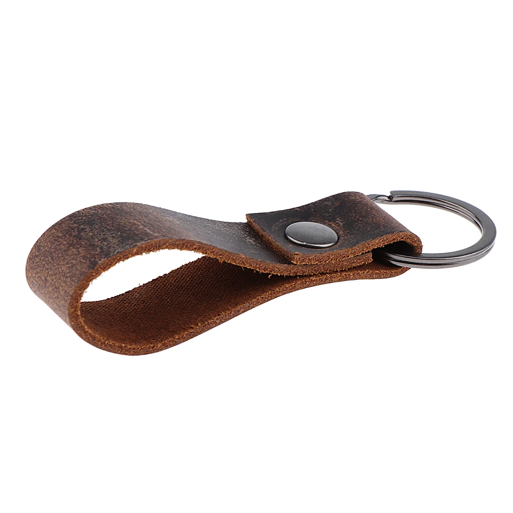 1 Piece  7.5cm*2cm Fashion Leather Key Chain top grade genuine leather Car Key Ring Keyfob Men's Accessory