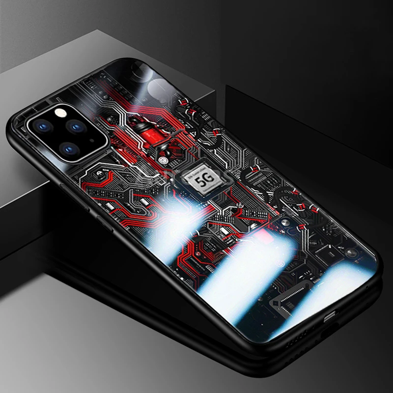 Pattern 1 Auroras For iPhone 11 Case Explorer Painted Tempered Glass XS XR Protective Phone Cover iPhone 11 Pro Cases iPhone 11 Pro Max - Цвет: Pattern 1