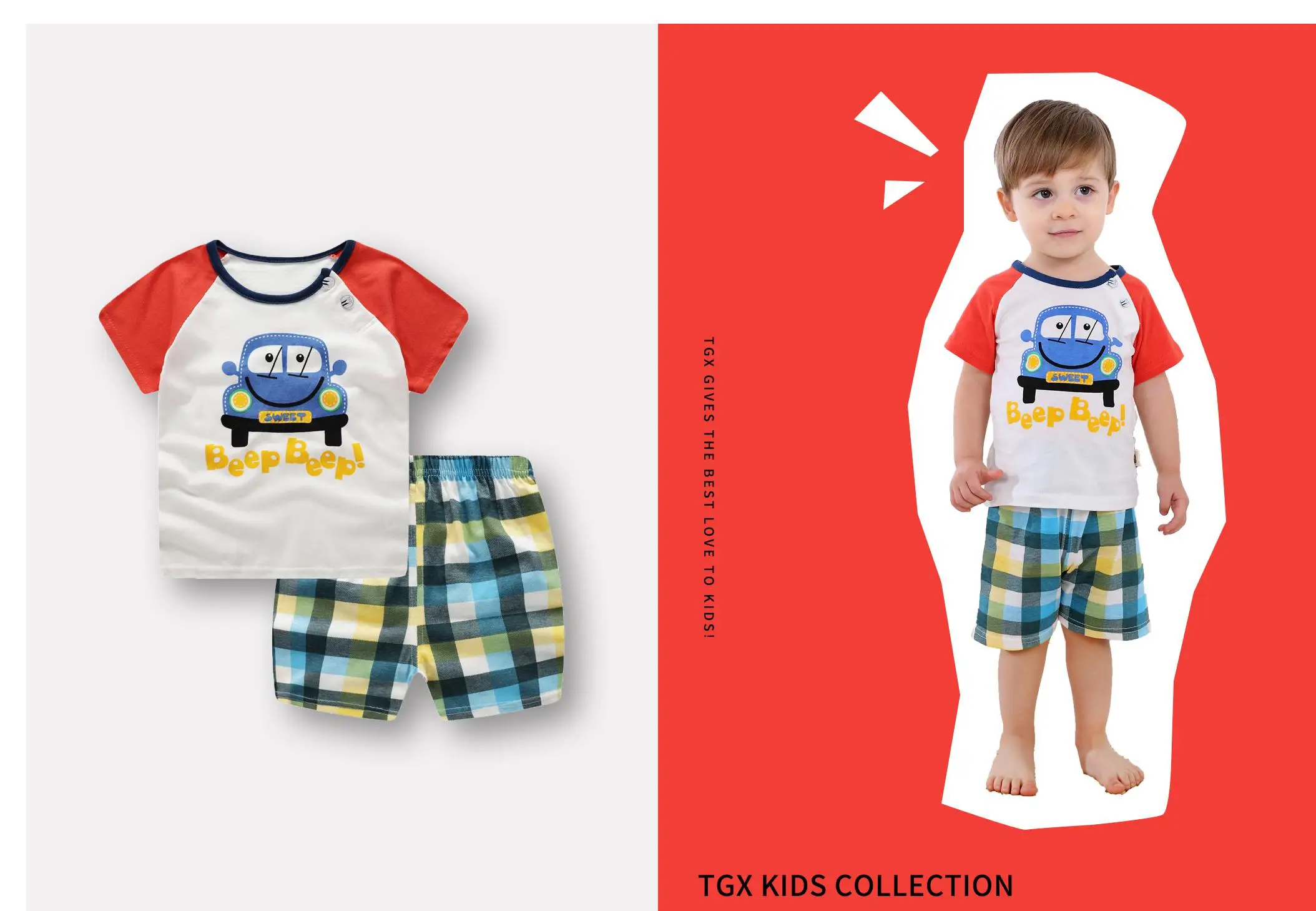 Casual Baby Kids Sport Clothing Plaid Car Clothes Sets For Boys Costumes Cotton Baby Clothes 6M-4 Years old - Цвет: car