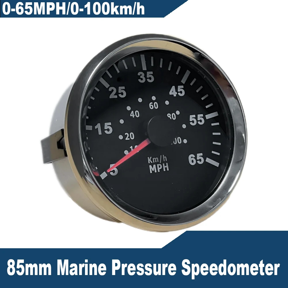 85mm Speedometer Boat Yacht Pitot Tube Pressure Signal Speed Meter