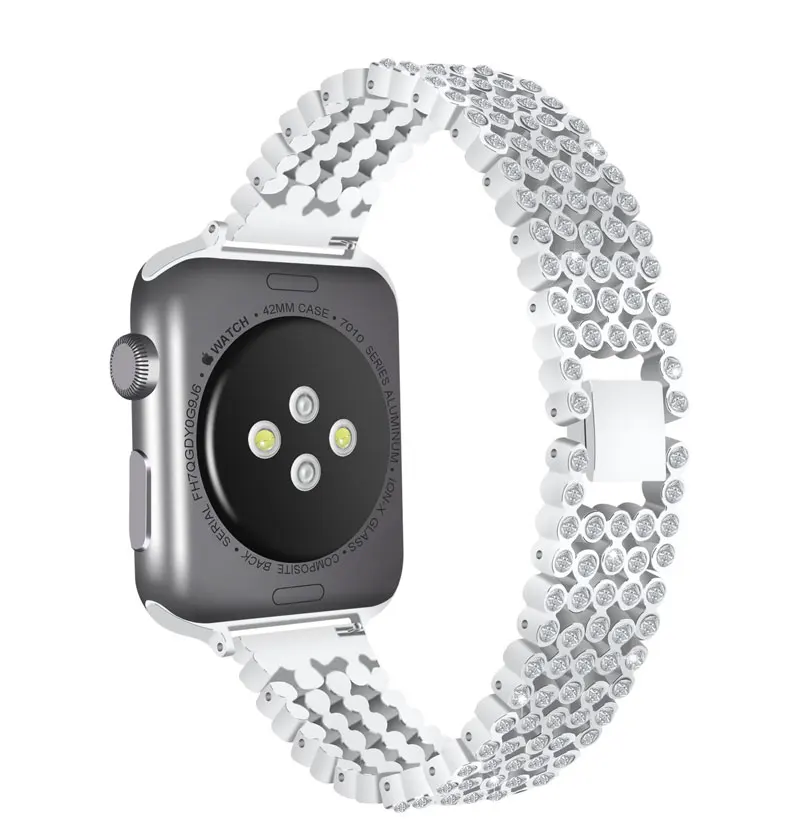 Ремешок для Apple Watch, ремешок с кристаллами и бриллиантами, 38 мм, 42 мм, 40 мм, 44 мм, сменные полосы из нержавеющей стали для iWatch series 5, 4, 3, 2, 1