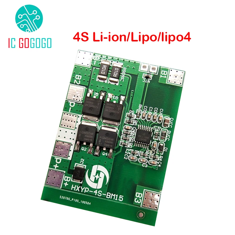 4S 12,8 В 14,4 В 16,8 в Lifepo4 литий-ионный аккумулятор Защитная плата 18650 BMS 14A предел 20A PCB 4 ячейки пакет PCM 3,2 в 3,7 в