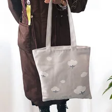 P517 стиль корейский стиль сумка для покупок, большая емкость милая сумка для покупок интимный сад холст сумка для покупок настраиваемый