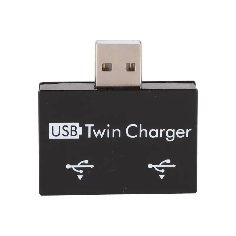 

USB to 2 Port Charger Adapter USB Twin Charger Splitter Hub for Mobile Phones Computers U Disk Accessories Gadgets