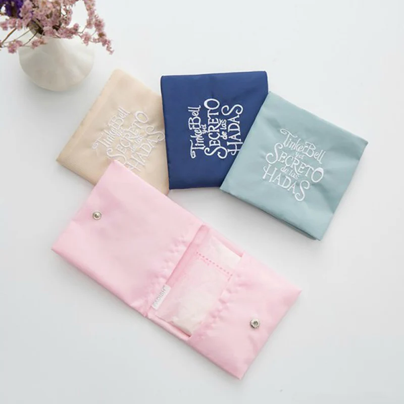 

Small Cosmetic Bag Embroidery Makeup Travel Bag Waterproof Double-layer Cosmetic Bag Portable Sanitary Napkin Bag Kosmetyczka
