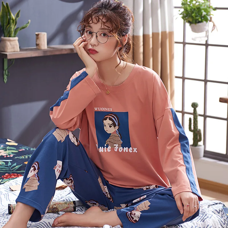 

C22084 Yali Position 2020 Spring 6535 Fabric WOMEN'S Long Sleeve Pajamas Homewear Set