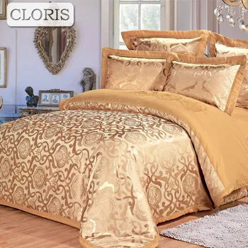 

CLORIS 2020 New Luxury 4PC Brand Bedding Kit Bedclothes Good Cotton Family Bed Sheet Jacquard Bedspread Plaid Bed Duvet Cover