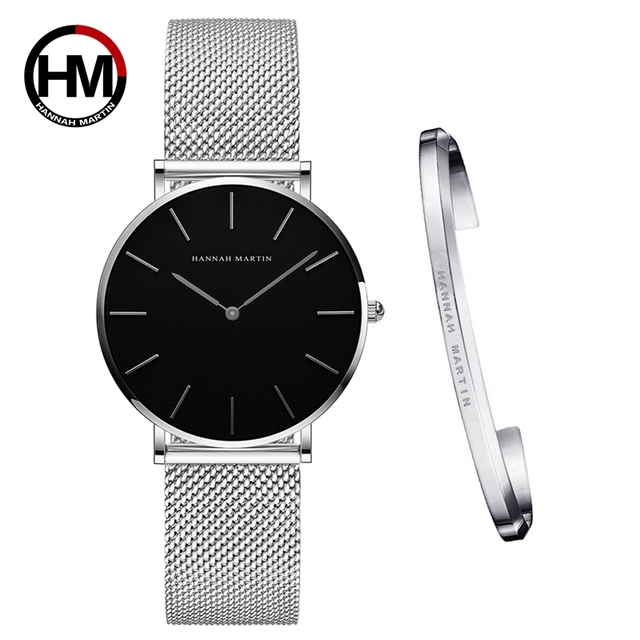 Rose Gold 1 Set Bracelet Watch Japan Quartz Creative Design Waterproof Stainless Steel Mesh Ladies Watches Relogio Feminino