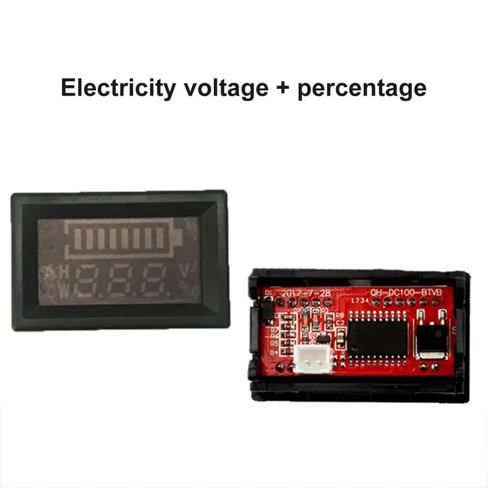 6-100 в 12 В 24 в двойной дисплей Вольтметр свинцово-кислотная батарея процент цифровой измеритель мощности напряжения анти-обратное соединение